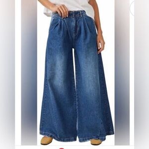 Equinox Denim Trousers Jeans Wide Leg High Rise Kate‎ Deep Pleat Jeans size 30